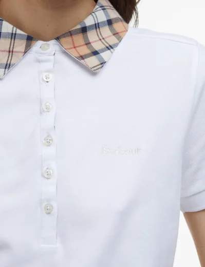 Barbour Malvern Polo Top | White/Hessian