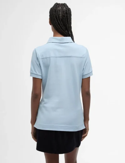Barbour Women's Portsdown Polo Top | Breeze Blue/Hessian
