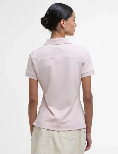 Barbour Women's Portsdown Polo Top | Primrose Pink/Hessian