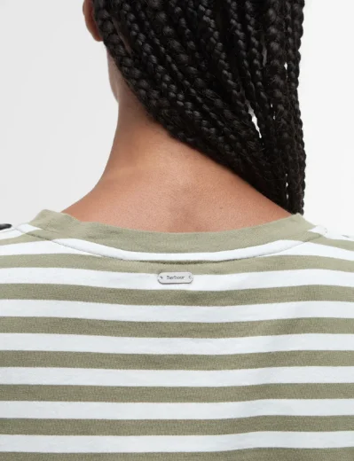 Barbour Ferryside Striped Top | Dusky Green
