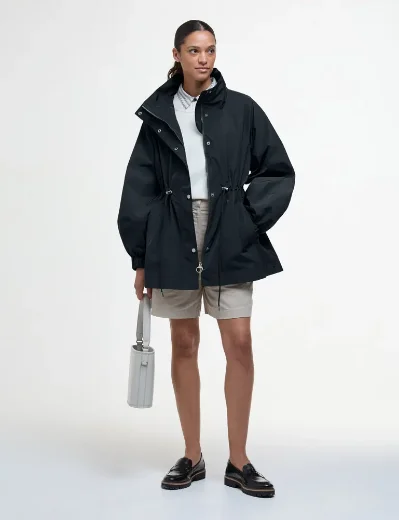 Barbour Women's Suri Showerproof Jacket | Black/Safari dress tartan