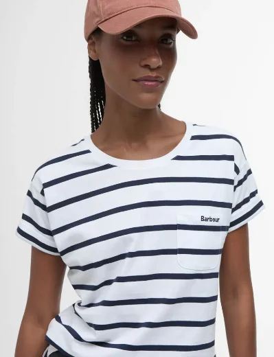 Barbour Women's Otterburn Stripe T-shirt | White/Navy