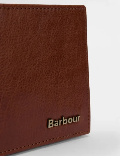 Barbour Lunan Leather Billfold Wallet | Brown