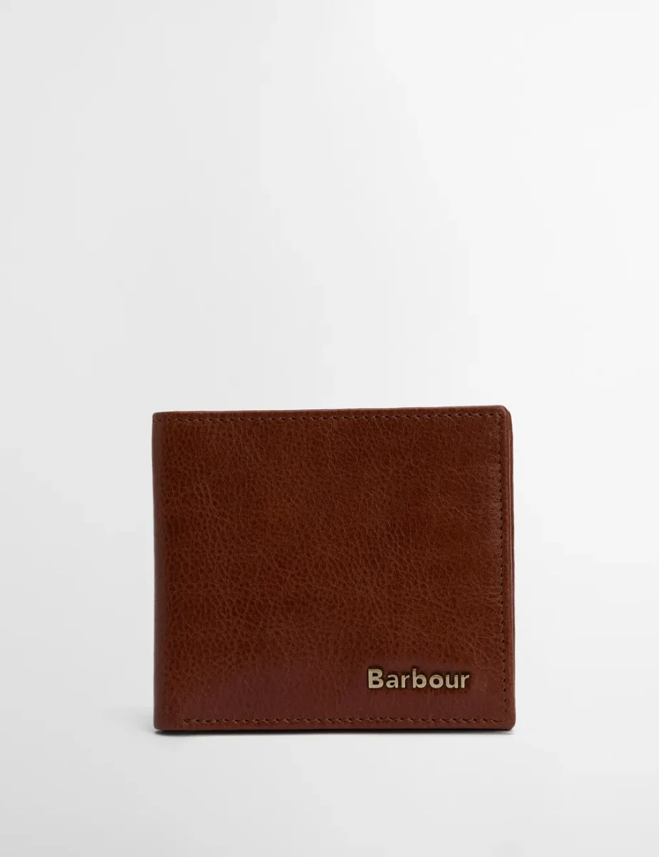 Barbour Lunan Leather Billfold Wallet | Brown
