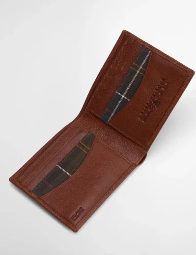 Barbour Lunan Leather Billfold Wallet | Brown