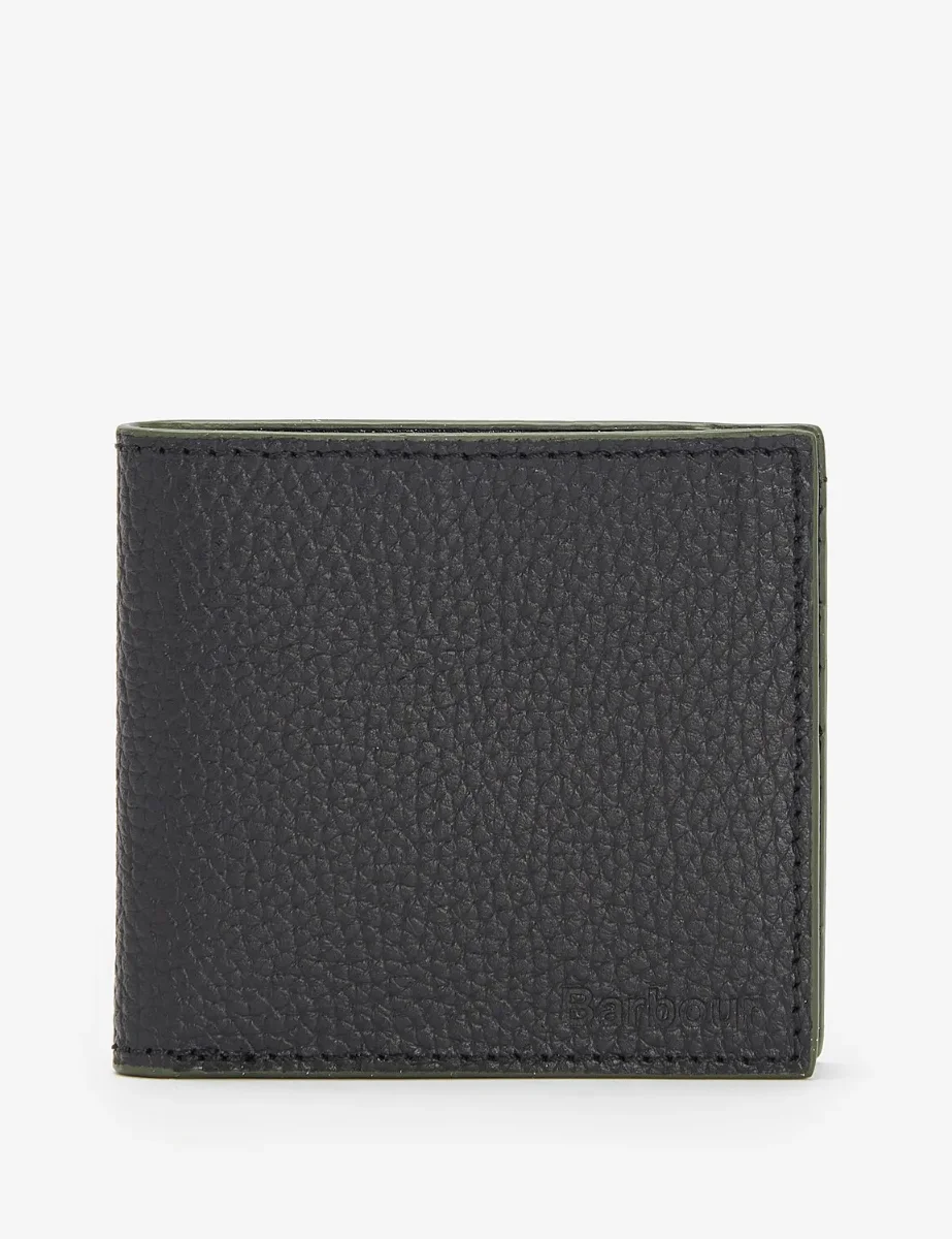 Barbour Grain Leather Billfold Wallet | Black