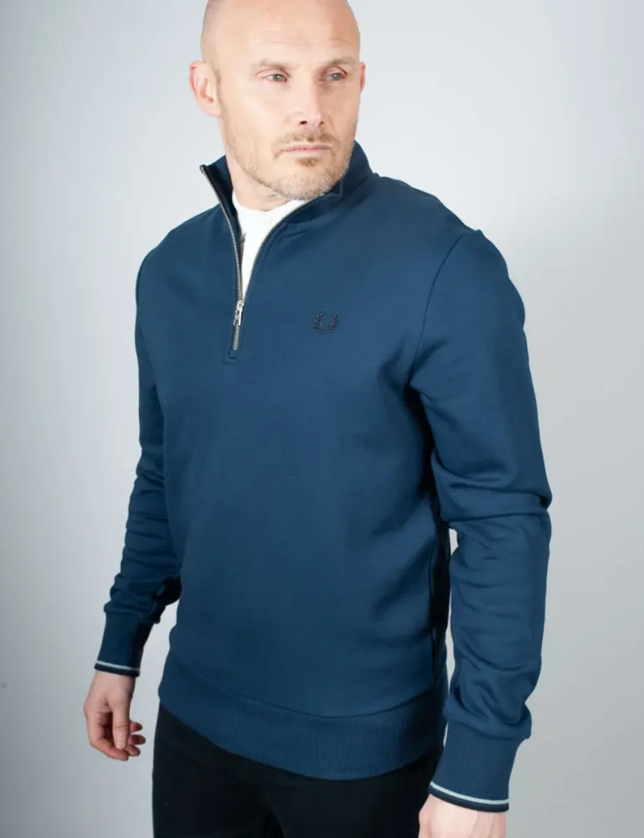 Fred Perry Half Zip Sweatshirt | Tennis Blue