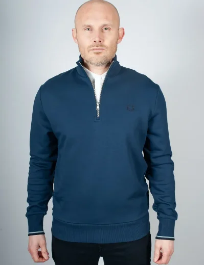 Fred Perry Half Zip Sweatshirt | Tennis Blue