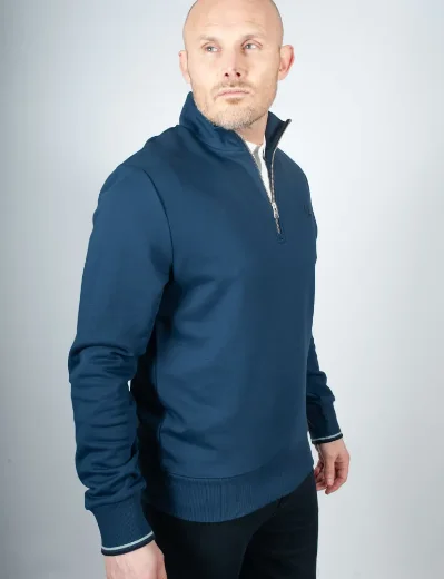 Fred Perry Half Zip Sweatshirt | Tennis Blue