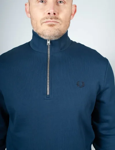 Fred Perry Half Zip Sweatshirt | Tennis Blue