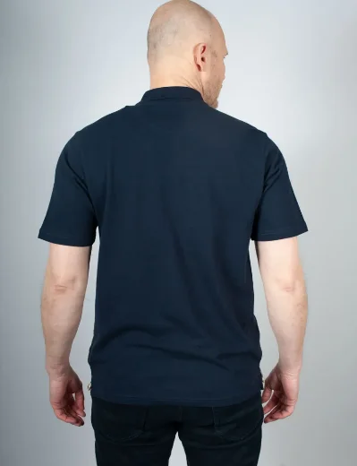 Aquascutum Active Iconic Check Front Polo Shirt | Navy