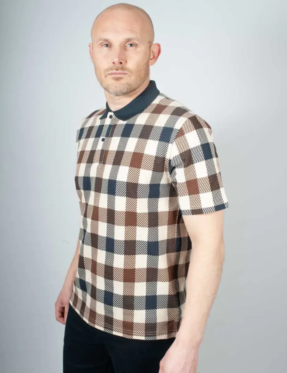Aquascutum Active Iconic Macro Check Polo Shirt 