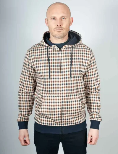 Aquascutum Active Iconic Club Check Zip Hoodie