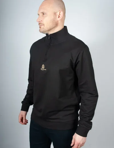 Aquascutum Active Small Logo Half Zip Sweatshirt | Black