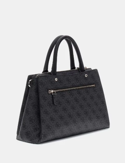 Guess Zamira 4G Logo Med Handbag | Coal