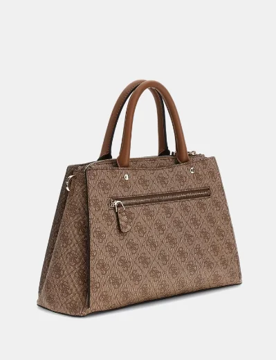 Guess Zamira 4G Logo Med Handbag | Latte