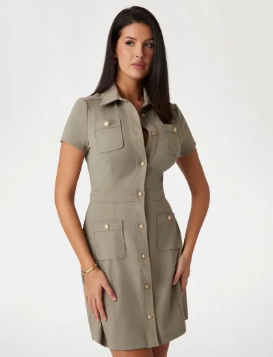 Guess Elora A-Line mini Dress | Green