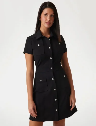 Guess Elora A-Line Mini Dress | Black