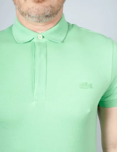 Regular Fit Paris Stretch Piqué Polo Shirt | Liamone Green