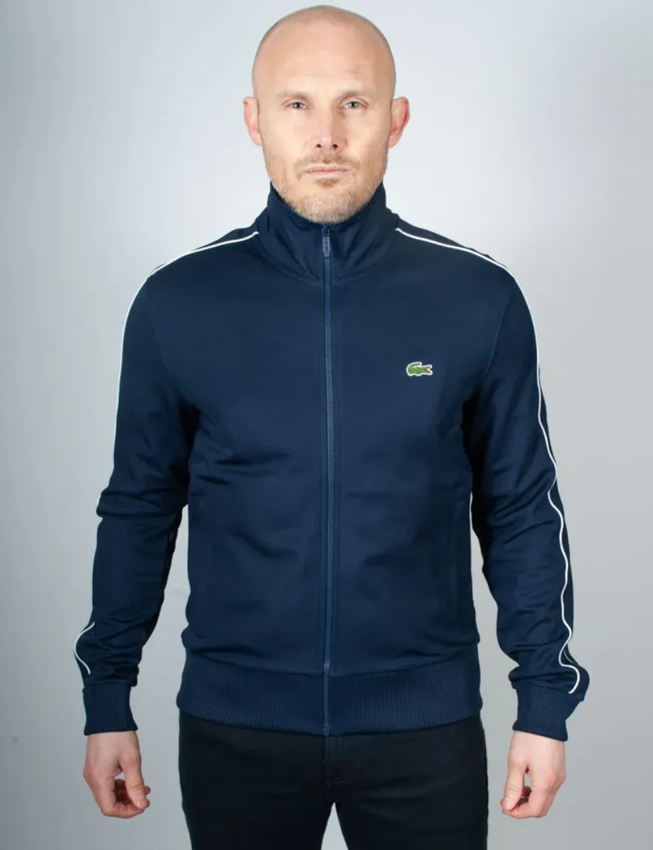 Lacoste Paris Piqué Zip Front Track Jacket | Midnight Blue