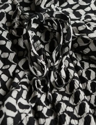 Superdry Short Sleeve Mini Wrap Dress | Black/White