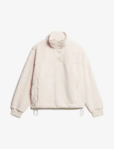 Superdry Super Soft Half Zip Jumper | Rice White