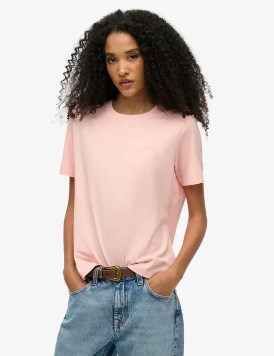 Superdry Essential Logo Embroidered T-Shirt | Pale Rose Pink