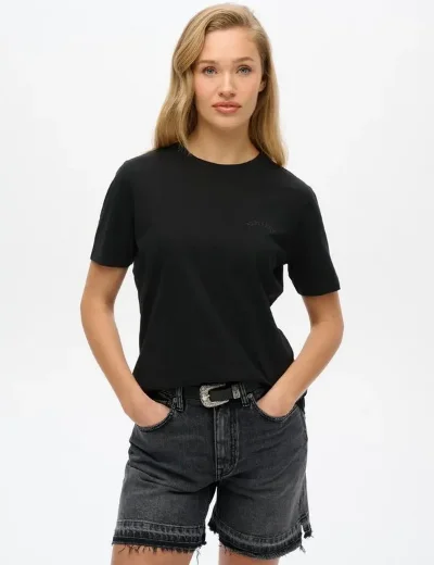 Superdry Essential Logo Embroidered T-Shirt | Black