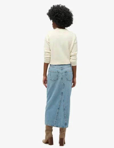 Superdry Denim Split Maxi Skirt / Beach Blue