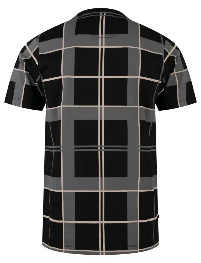 Luke 1977 Birdoswald Checked T-Shirt | Black/Ecru