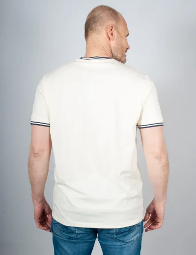 Fred Perry Twin Tipped T-shirt | Ecru / Tennis Blue