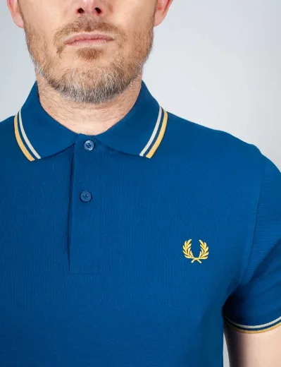 Fred Perry Twin Tipped Polo Shirt | Shaded Cobalt 