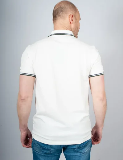 Fred Perry Twin Tipped Polo Shirt | Snow White / Tennis Blue / Court Green