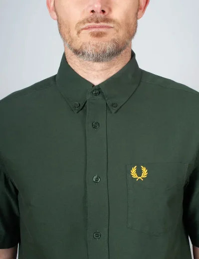 Fred Perry Short Sleeve Oxford Shirt | Court Green