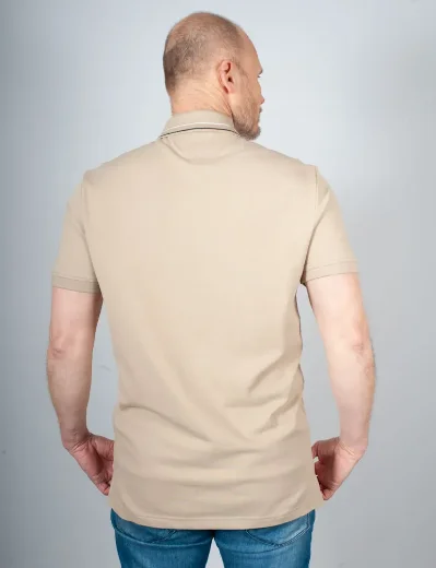 Tommy Hilfiger Placket Logo Regular Fit Polo | Sandalwood