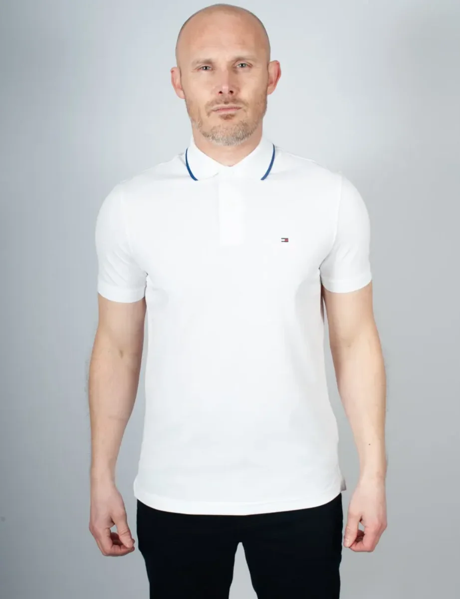 Tommy Hilfiger Performance Pique Tipped Polo | White