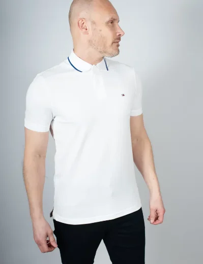 Tommy Hilfiger Performance Pique Tipped Polo | White