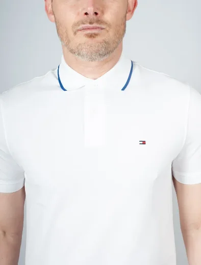 Tommy Hilfiger Performance Pique Tipped Polo | White