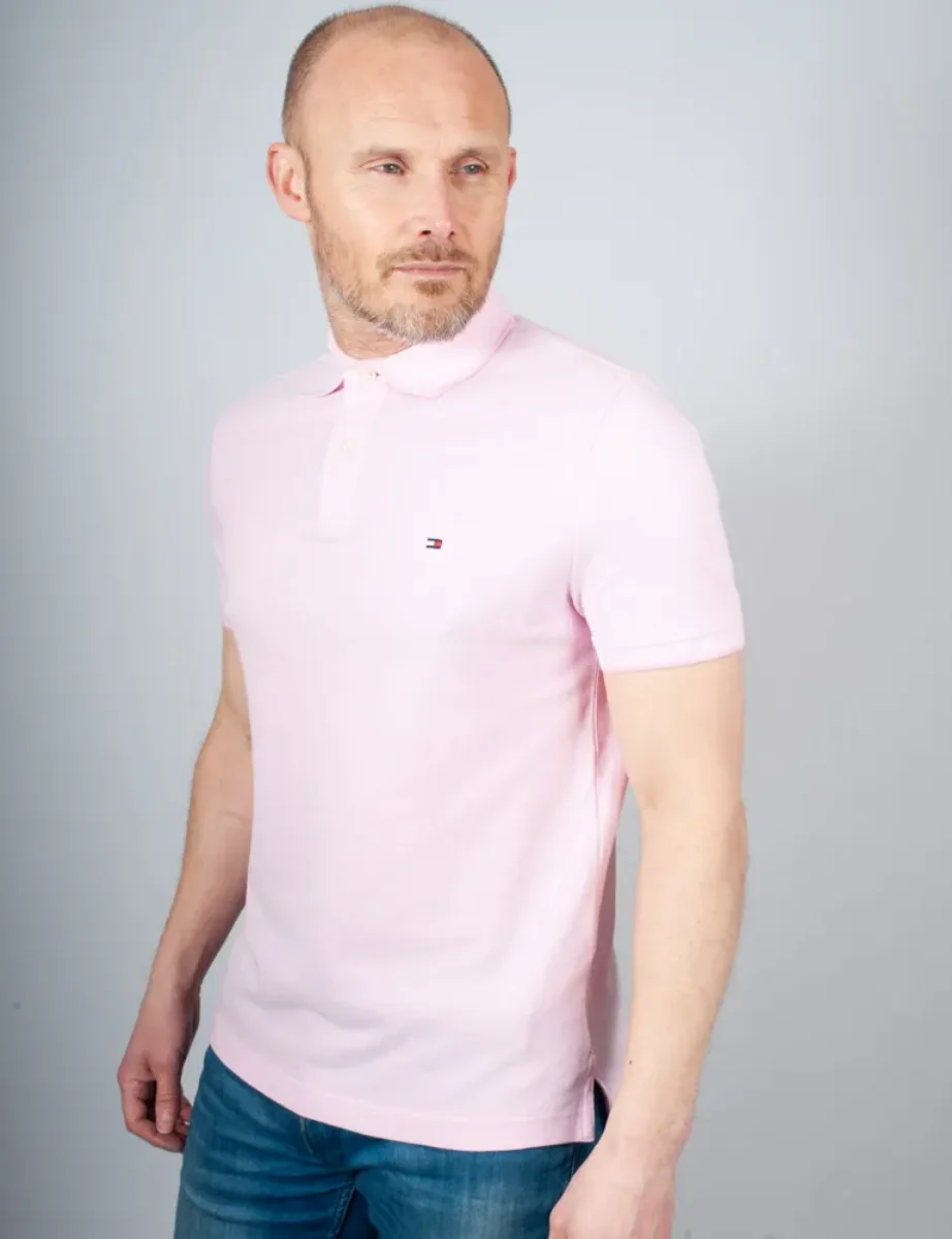 Tommy Hilfiger Oxford Two Tone Tipped Polo Shirt | Pink