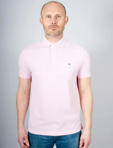 Tommy Hilfiger Oxford Two Tone Tipped Polo Shirt | Pink