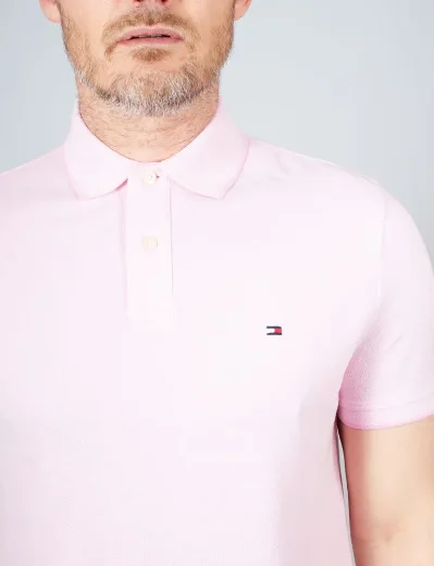 Tommy Hilfiger Oxford Two Tone Tipped Polo Shirt | Pink