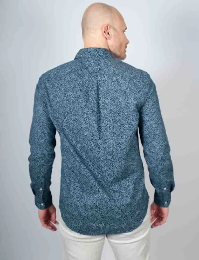Tommy Hilfiger Flex Poplin Floral Print Shirt | Night Sky/Ivory