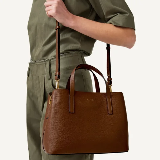 Radley Dukes Place Medium Zip-Top Grab Bag / Saddle