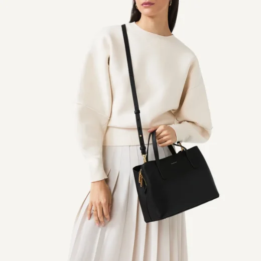 Radley Dukes Place Medium Zip-Top Grab Bag / Black