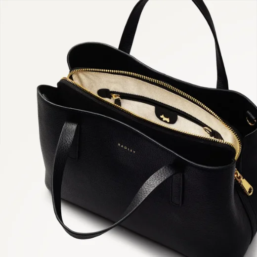 Radley Dukes Place Medium Zip-Top Grab Bag / Black