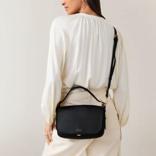 Radley Grafton Street Small Flapover Cross Body / Black