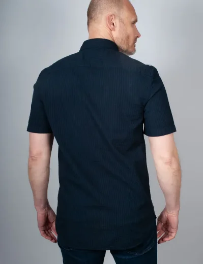 Tommy Hilfiger Regular Fit Seersucker Short Sleeve Shirt | Desert Sky