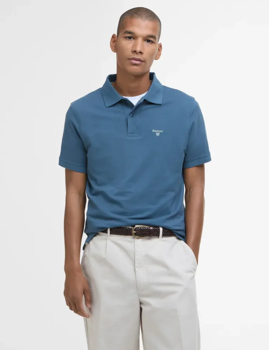 Barbour Lightweight Sports Polo Shirt | Dusk Blue