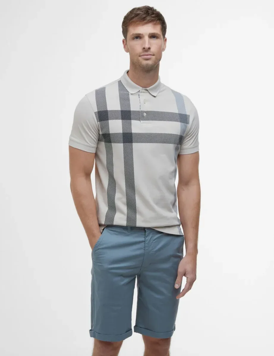 Barbour Blaine Tartan Short-Sleeve Polo Shirt | Mist