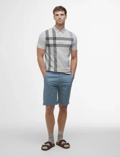 Barbour Blaine Tartan Short-Sleeve Polo Shirt | Mist